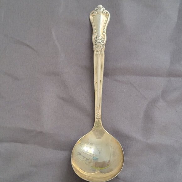 Vintage Wm. Rogers Oneida Ltd. Silver Plated Floral Serving Spoon - Picture 1 of 5